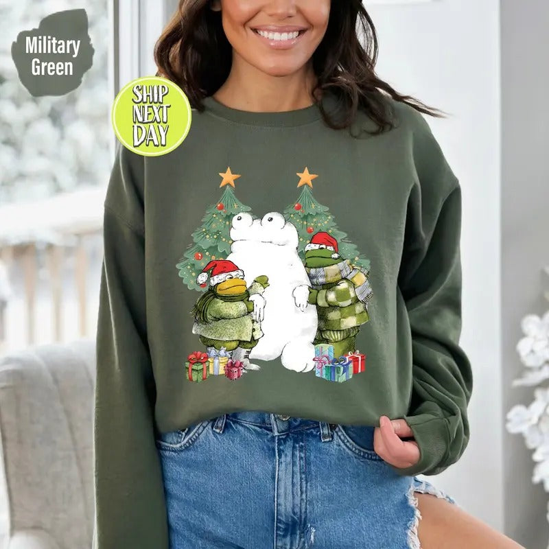 Frog And Toad Christmas Shirt, Funny Christmas T Shirt, Retro Christmas Frog Tee, Christmas Book Tee, Funny Christmas...