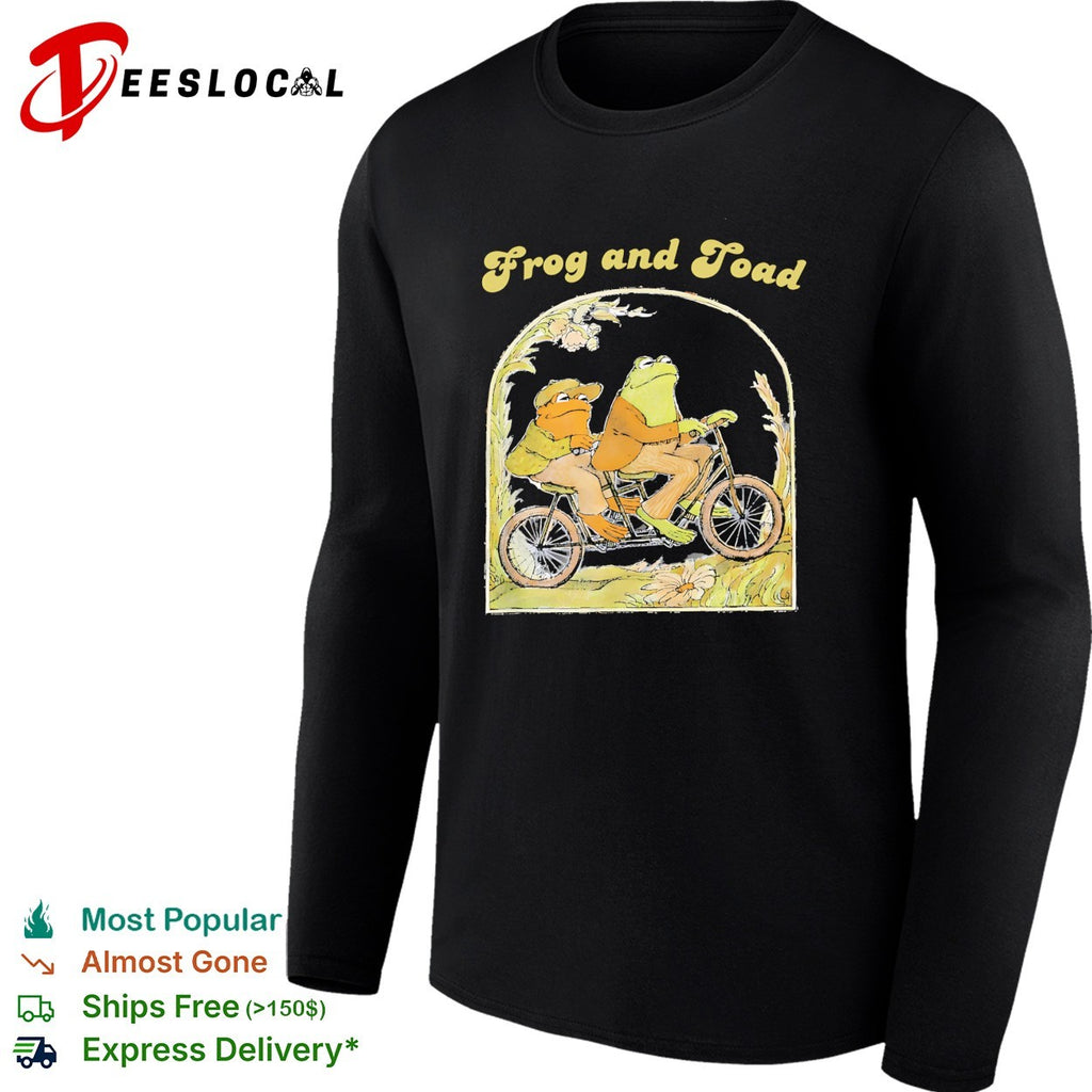 Frog and Toad on a tandem bicycle illustration classic children book story shirt