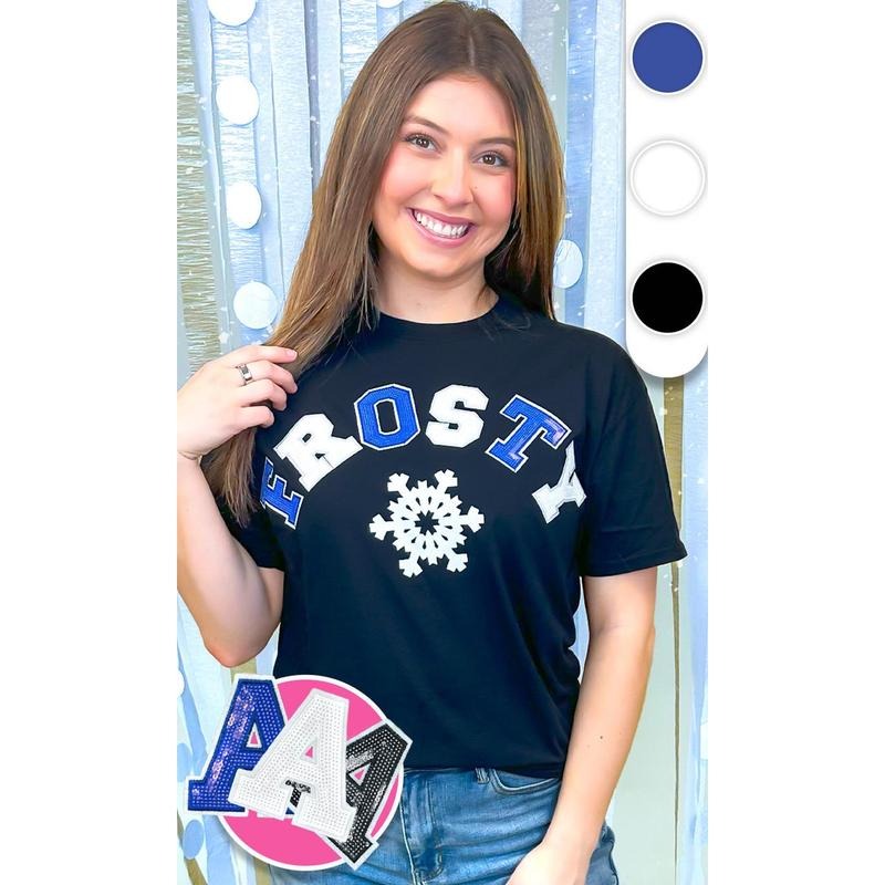 Frosty Sequin Christmas Graphic T-Shirt Hoodie, Sweatshirt | TeeBloomCo.com