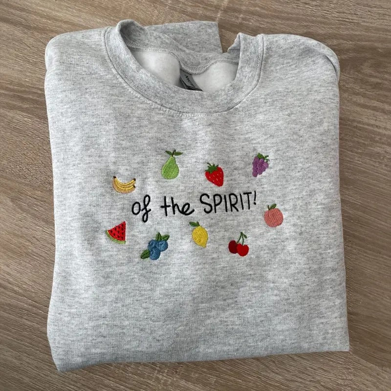Fruit of the Spirit Christian Embroidered Sweatshirt, Christian Crewneck T-Shirts, Hoodie | TeeBloomCo.com