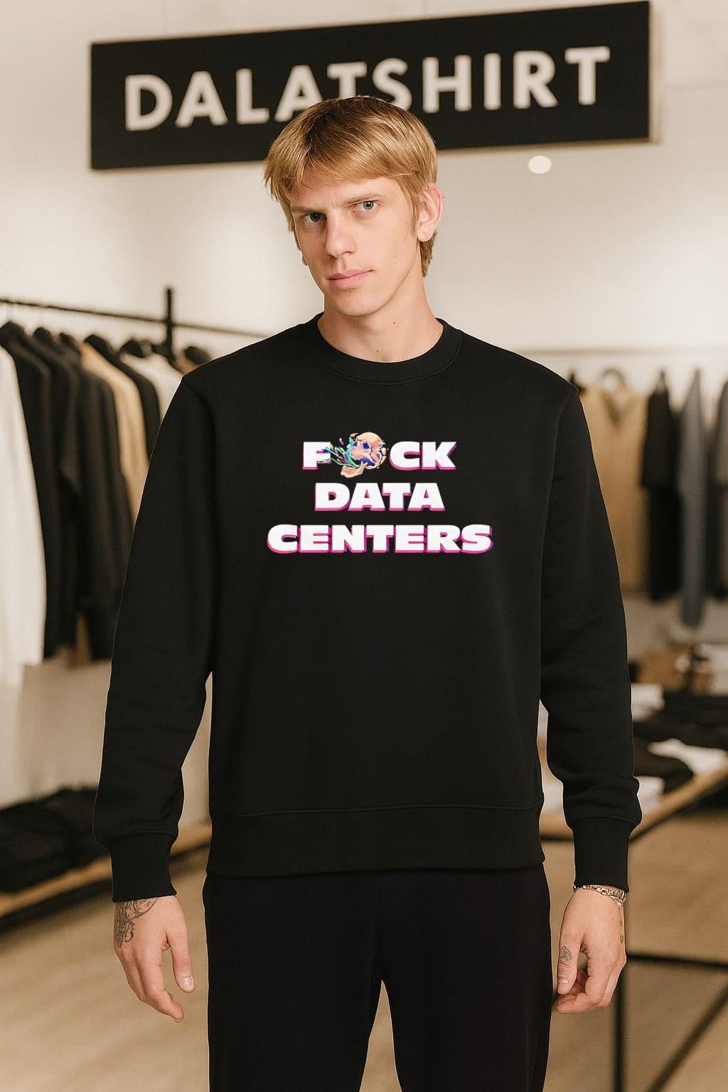 Fuck Data Centers Skull Head shirt