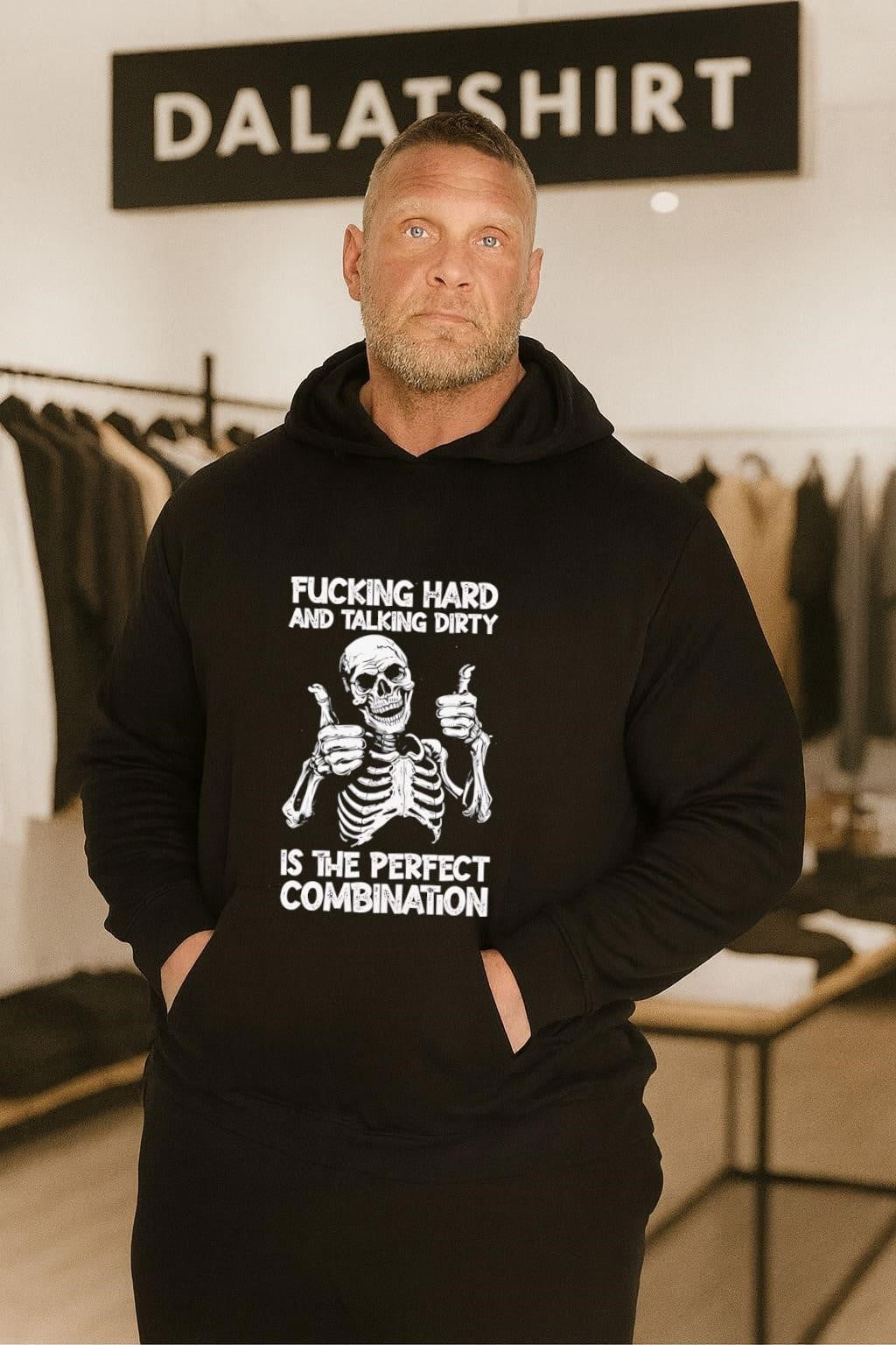Fucking Hard And Talking Dirty Is The Perfect Combination Smiling Skeleton Thumbs Up shirt