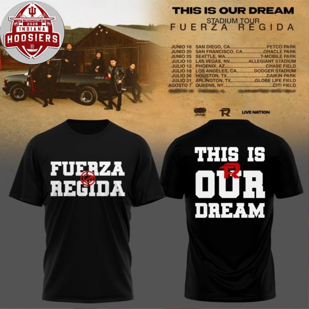 Fuerza Regida x This Is Our Dream Stadium Tour 2026 Celebrate Logo Two Sided Shirt
