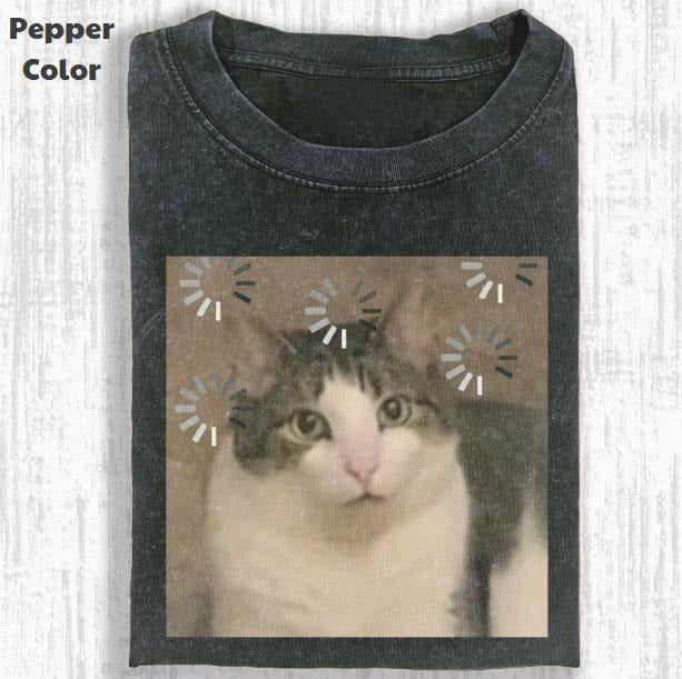 Funny Animal Vintage Graphic Tee, Cat Reload The Brain T-Shirt, Animal Shirt, Unisex Meme Cringe Funny Shirt, Menswear...