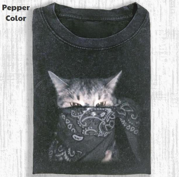 Funny Animal Vintage Graphic Tee, Outlaw Cat T-Shirt, Animal Shirt, Unisex Meme Cringe Funny Shirt, Menswear Womenswear...