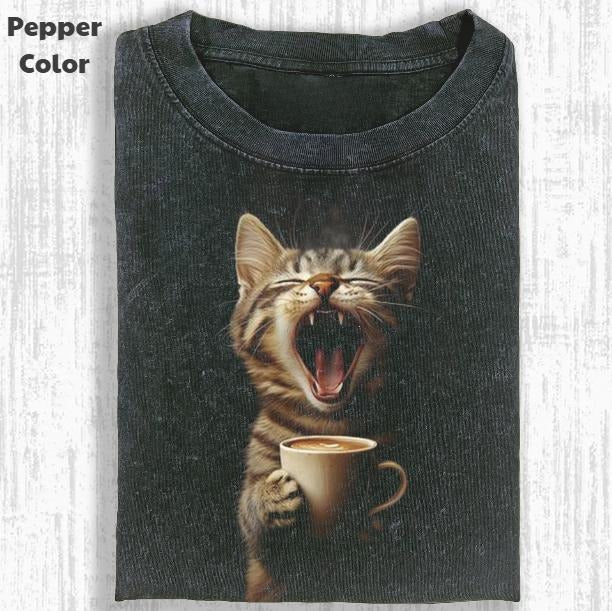 Funny Animal Vintage Graphic Tee, Sleepy Cat T-Shirt, Animal Shirt, Unisex Meme Cringe Funny Shirt, Menswear Womenswear...