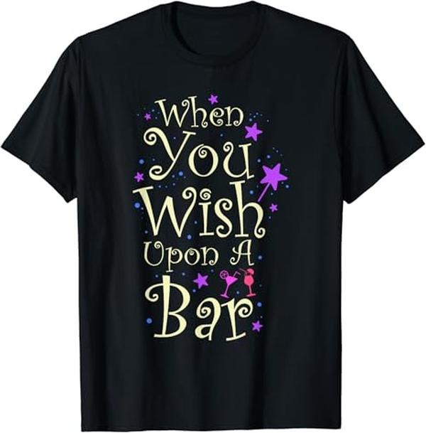 Funny Bar Shirts, When You Wish Upon a Bar T-Shirt Menswear Top | Funny Shirts For Night Out Casual Classic Hoodie,...