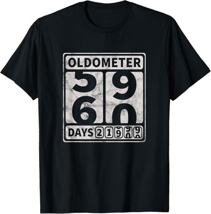 Funny Birthday Shirts, 60th Birthday Gift Funny Oldometer 59-60 T-Shirt For Men