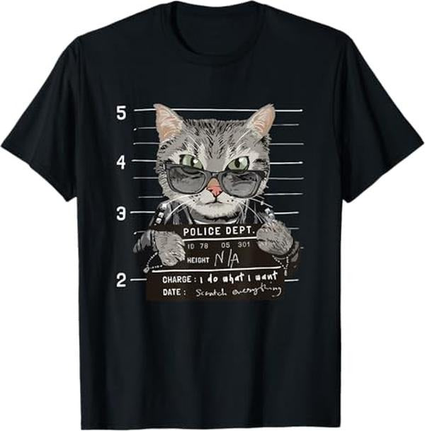 Funny Cat Shirts, I Do What I Want Funny Cat Scratched Everything T-Shirt - Menswear Top Hoodie, Sweatshirt | TeeBloomCo.com