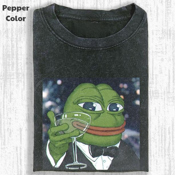 Funny Character Vintage Graphic Tee, Pepe The Frog T-Shirt, Unisex Meme Cringe Funny Shirt, Menswear Womenswear...
