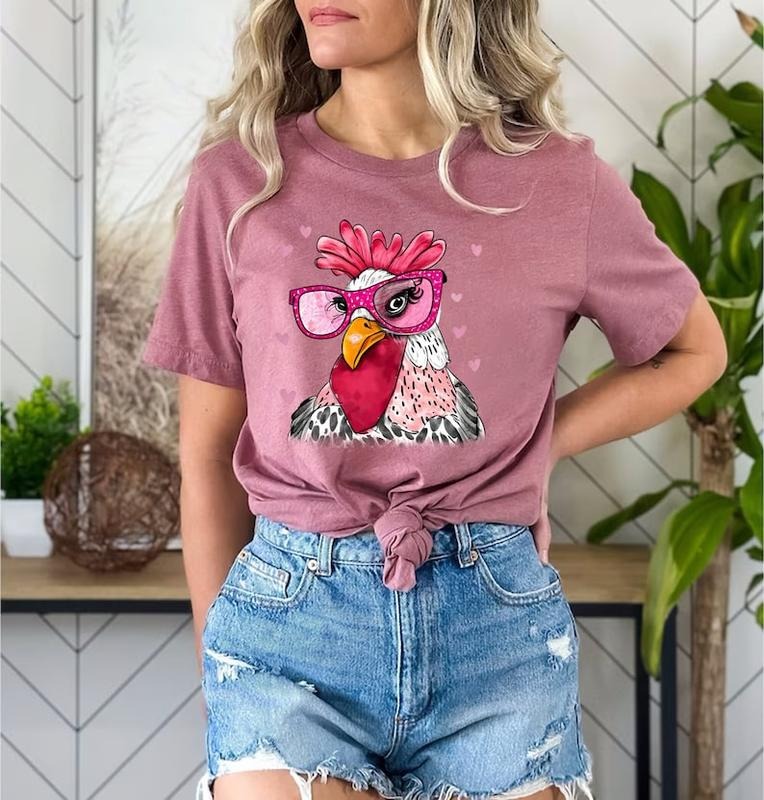 Funny Chicken Tee, Chicken Lover Shirt, Country Girl Tshirt,,Funny Chicken Shirt, Girl Chicken Tshirt, Cute Farmer...