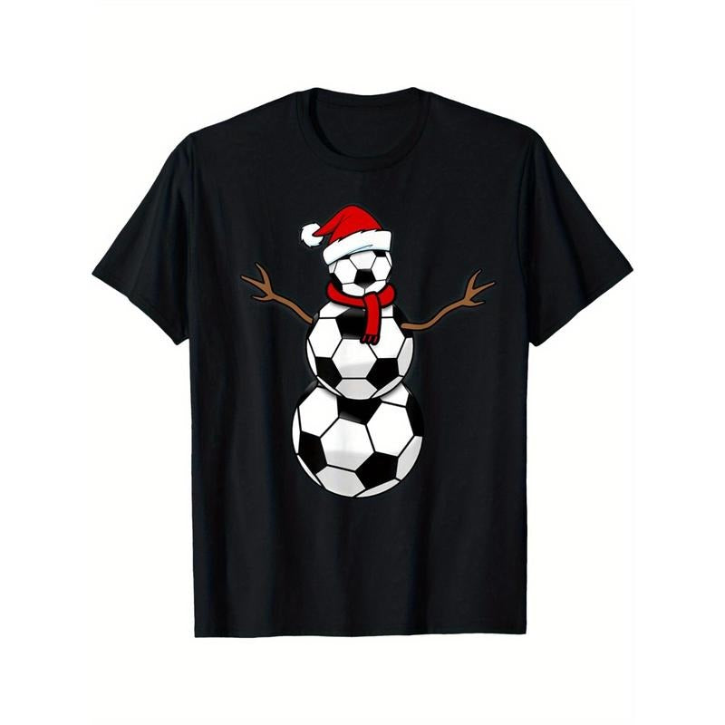 Funny Christmas Football Santa Claus Snowman Men's T-Shirt T-Shirt made in usa Hoodie, Sweatshirt | TeeBloomCo.com