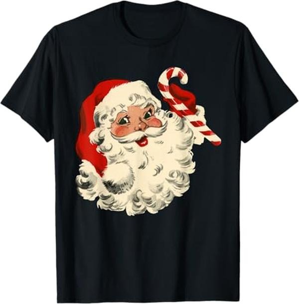 Funny Christmas Shirt, Christmas Gift, Vintage Christmas Santa Claus Face Funny Old Fashioned Xmas T-Shirt