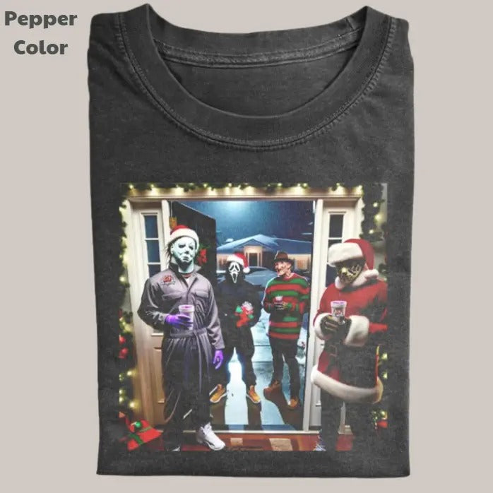 Funny Christmas Vintage Tee, Freddy Michael Ghost Jason T-Shirt, Movies Graphic Tee, Meme Cringe Funny Dumb Shirt,...