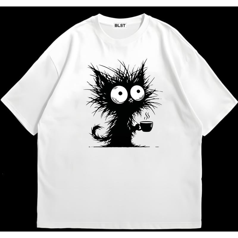 Funny Coffee Cats T-Shirt Trendy Fit Weekend Vibes Only Pair with Anything Hoodie, Sweatshirt | TeeBloomCo.com