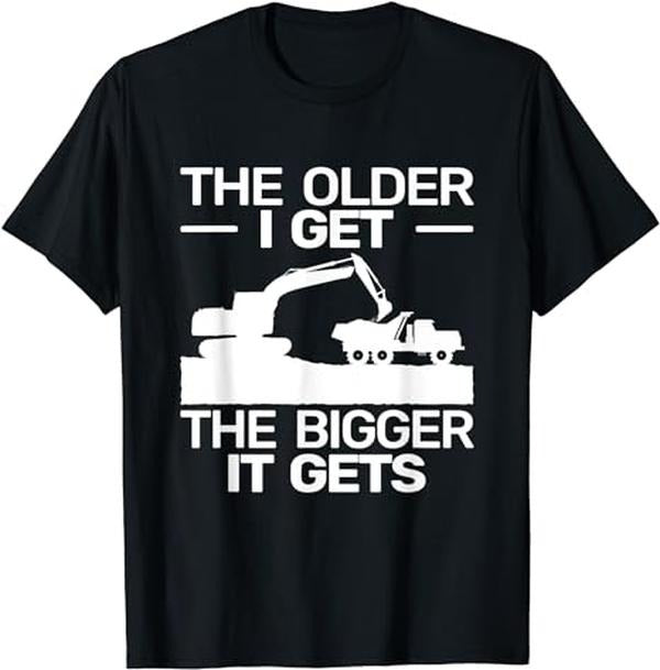 Funny Construction Work Shirts, Backhoe Heavy Work Funny For Men Heavy Equipment Operator T-Shirt Menswear Casual Cotton...