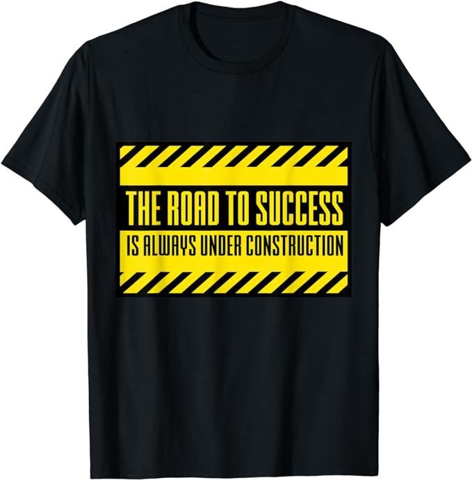 Funny Construction Work Shirts, The Road To Success Is Always Under Construction T-Shirt Menswear Casual Cotton Hoodie,...