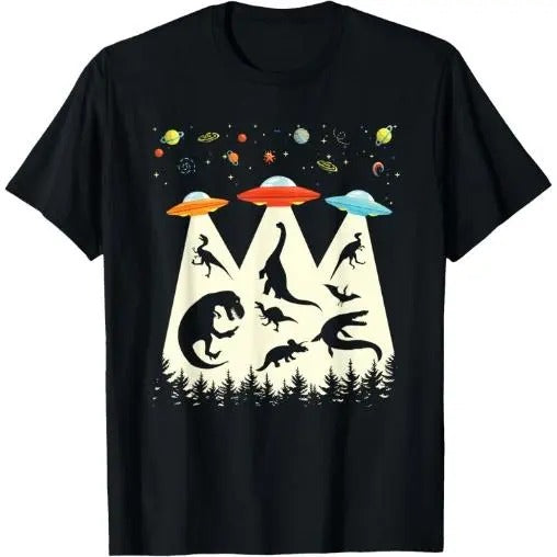 Funny Dinosaur UFO Lover Retro Vintage Alien Abduction T-Shirt Made in USA Hoodie, Sweatshirt | TeeBloomCo.com