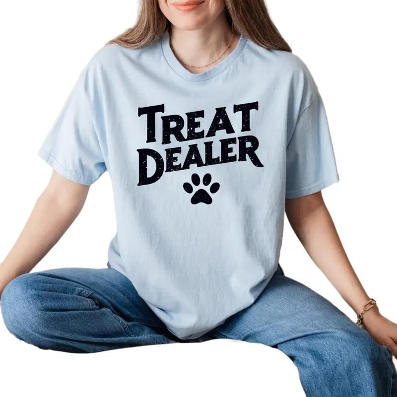 Funny Dog Lover Shirt, Treat Dealer Tshirt, Dog Mom Gift, Tshirt For Pet Lover, Women Graphic Tee, Unisex Short Sleeve...