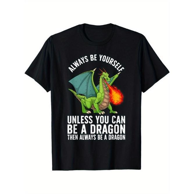 Funny Dragon Design For Men Fantasy Dragon Lover T-Shirt Selected pure cotton interesting design DIY short sleeve t-shirt...