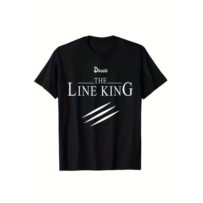 Funny Drugs The Line King Design Gift T-Shirt Faddish Birthday T Shirts Cotton Men's T Shirt Birthday Made in USA Hoodie,...