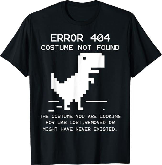 Funny Error 404 Costume Not Found Shirt, Not Found Halloween Coding Programmer T-Shirt
