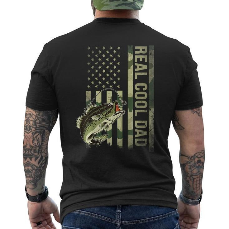 Funny Fathers Day Shirts, Gift for Dad, Funny Dad Fathers Day Real Cool Dad Fishing Mens Back Print T-shirt