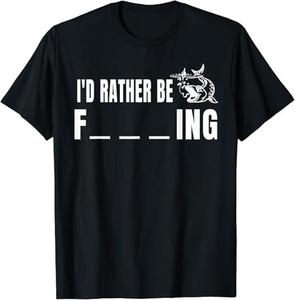 Funny Fishing Shirts, I'd Rather Be Fishing T-Shirt Cotton Fashion Casual Classic Hoodie, Sweatshirt | TeeBloomCo.com