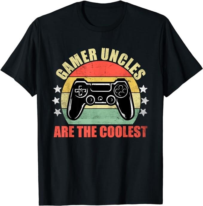 Funny Gamer Shirts, Special Gifts For Gamers, Gamer Uncles Are The Coolest Funny Video Games Retro Gaming T-Shirt...
