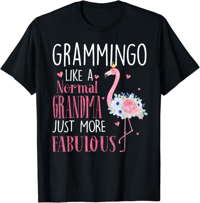 Funny Grandma Shirt, Gift For Grandmother, Flamingo Grammingo Like a Normal Grandma Gifts Funny Grandma T-Shirt Casual...