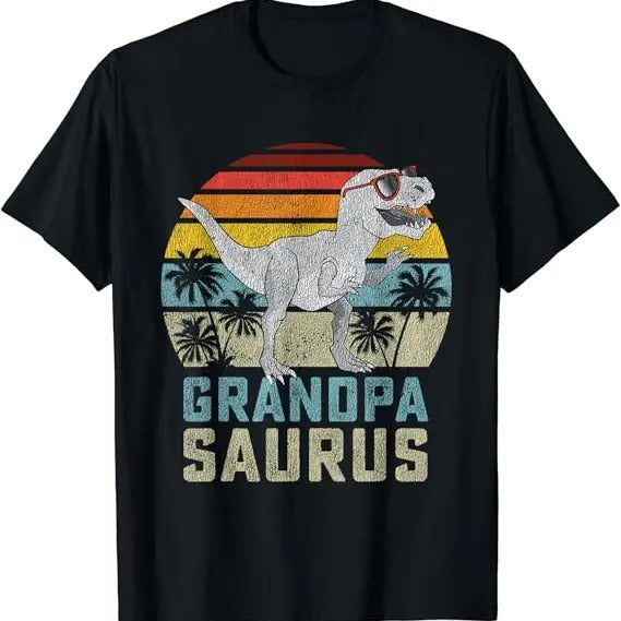 Funny Grandpa Shirt, Gift For Grandfather, Grandpa Saurus Family Matching T-Shirt Menswear Casual Cotton Top Hoodie,...