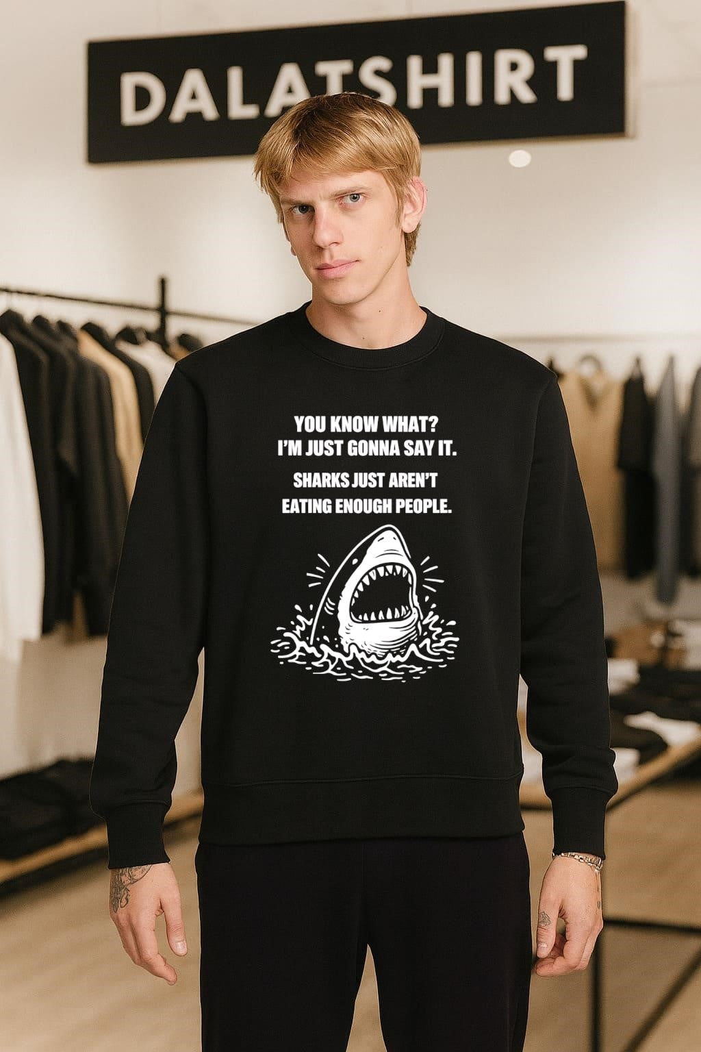 Funny Great White Shark Jumping Out Water Eating People shirt