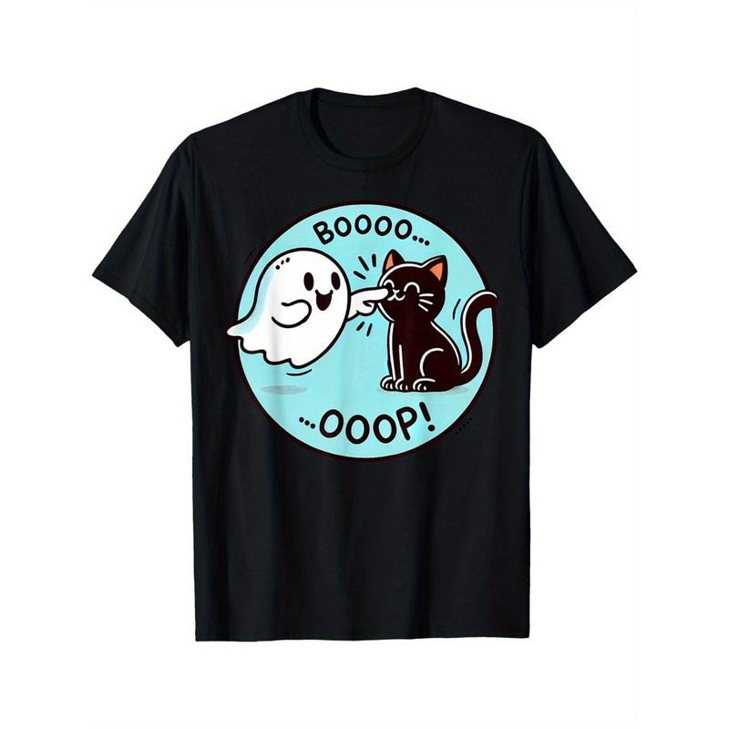 Funny Halloween Ghost Black Cat Boop Easy Lazy Costume T-Shirt made in usa Hoodie, Sweatshirt | TeeBloomCo.com