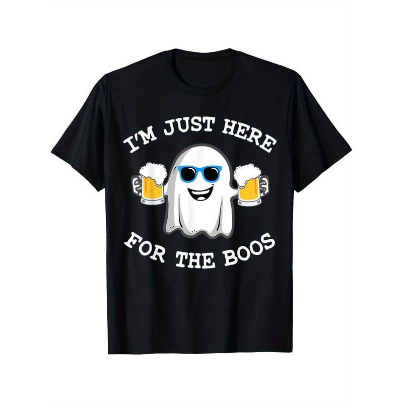 Funny Halloween Tee I'm just Here for the Boos Costume Gift T-Shirt made in usa Hoodie, Sweatshirt | TeeBloomCo.com
