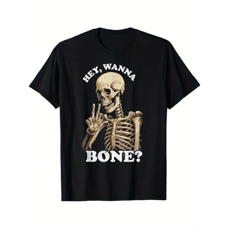 Funny Inappropriate Halloween Tshirt For Men Women Skeleton T-Shirt, 100% Cotton, Gift for Men Women Dad Mom Friends,...
