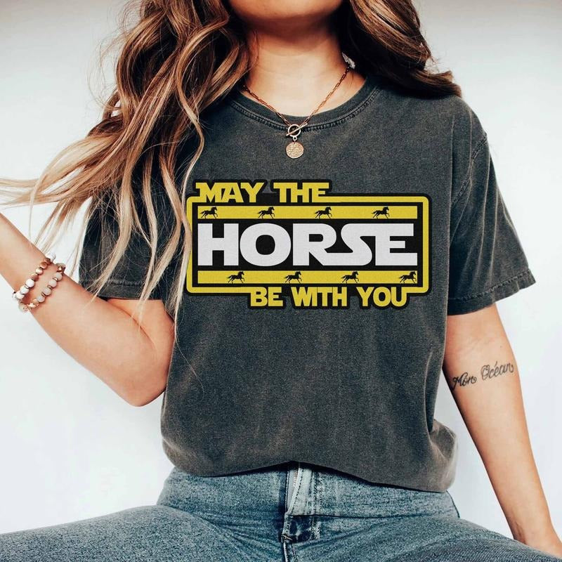 Funny Kentucky Derby May the Fourth Comfort Color Shirt, Derby Kentucky Horse Racing Shirt, 2024 May The Horse Be With...