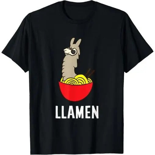 Funny LLama LLamen Noodles Chinese Food Llama T-Shirt Made in USA Hoodie, Sweatshirt | TeeBloomCo.com