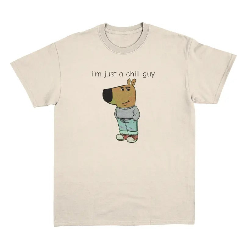 Funny Meme I'm Just A Chill Guy Unisex T-Shirt, Trendy Meme Shirt, Animal Lover Gift, Cute Animal Shirt, Sarcastic Shirt,...