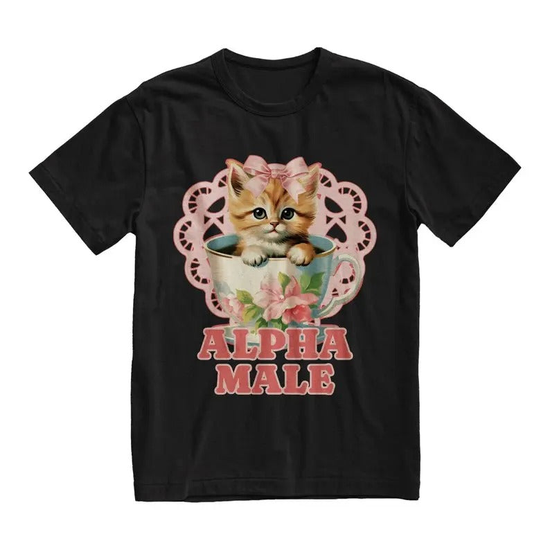 Funny Meme Shirt, Alpha Male Tee, Kitten Cat Gift Unisex T-Shirt Hoodie, Sweatshirt | TeeBloomCo.com