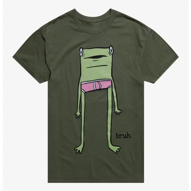Funny Meme Shirt, Bruh Frog T-Shirt By Michael Olson Art Casual Classic Hoodie, Sweatshirt | TeeBloomCo.com