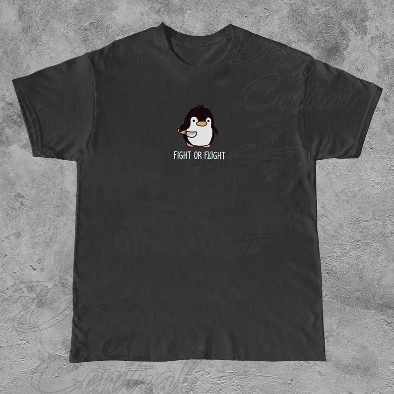 Funny Meme Shirt, Fight or Flxight Tee, Penguin Gift Unisex T-Shirt Casual Classic Hoodie, Sweatshirt | TeeBloomCo.com