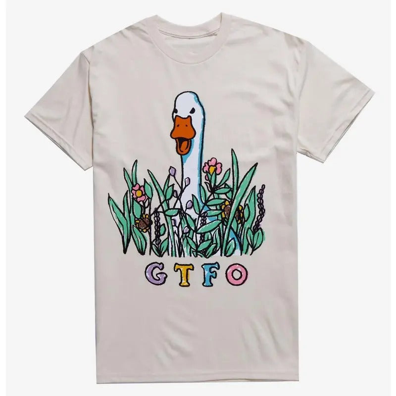 Funny Meme Shirt, GTFO Duck Gift Unisex T-Shirt Casual Fabric Hoodie, Sweatshirt | TeeBloomCo.com