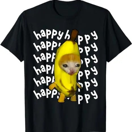Funny Meme Shirt, Happy Banana Cat Tee, Gift Unisex T-Shirt Hoodie, Sweatshirt | TeeBloomCo.com
