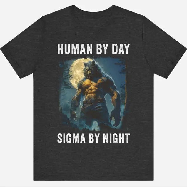 Funny Meme Shirt, Human By Day Sigma By Night Tee, Gift Unisex T-Shirt Hoodie, Sweatshirt | TeeBloomCo.com