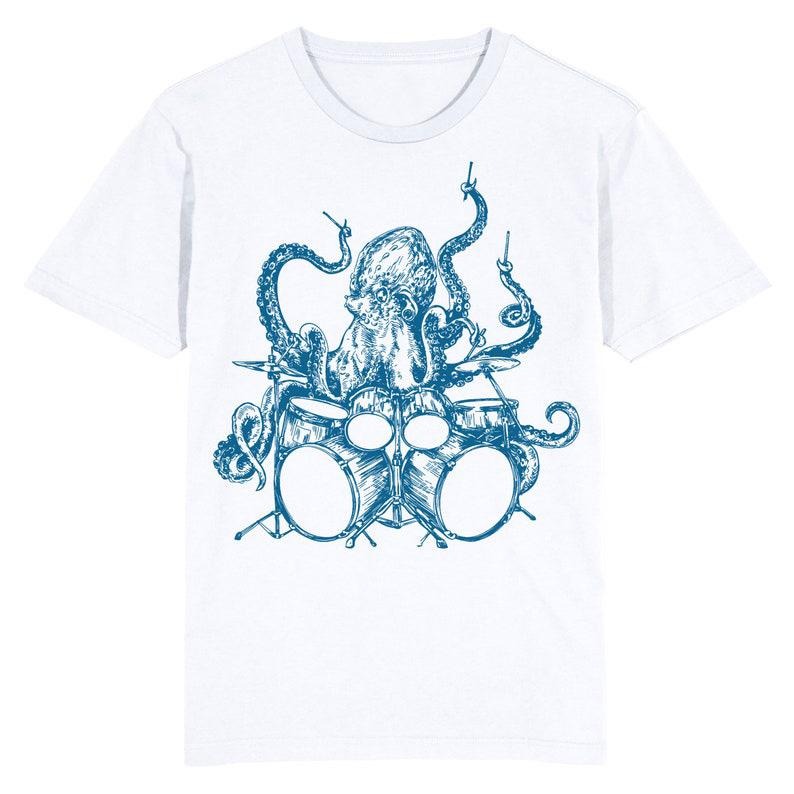 Funny Meme Shirt, Octopus Playing on the Drums Tee, Gift Unisex T-Shirt Hoodie, Sweatshirt | TeeBloomCo.com