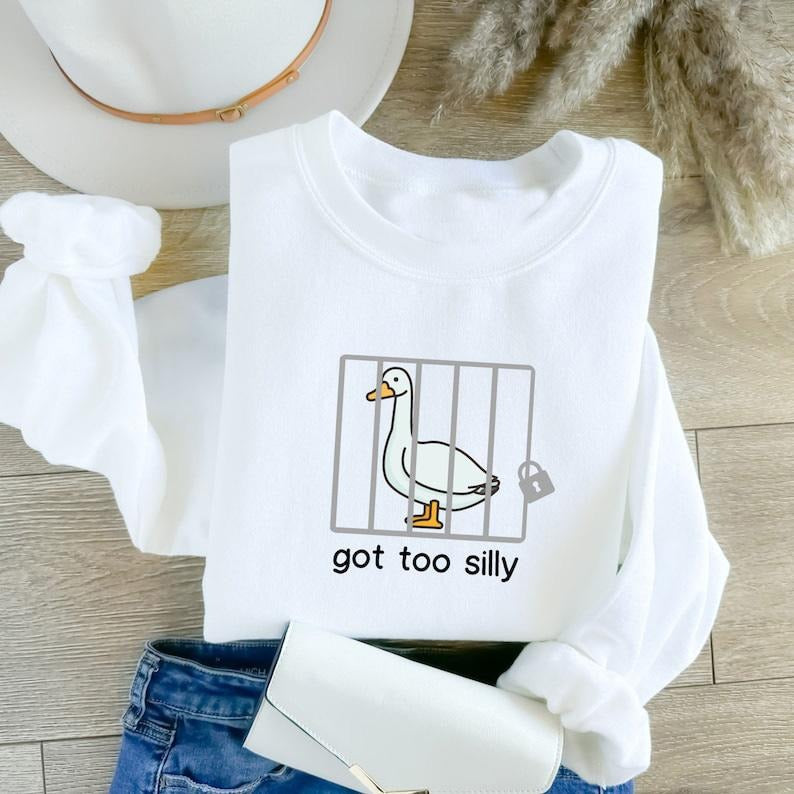 Funny Meme Shirt, Silly Goose Got Too Silly Tee, Gift Unisex T-Shirt Hoodie, Sweatshirt | TeeBloomCo.com