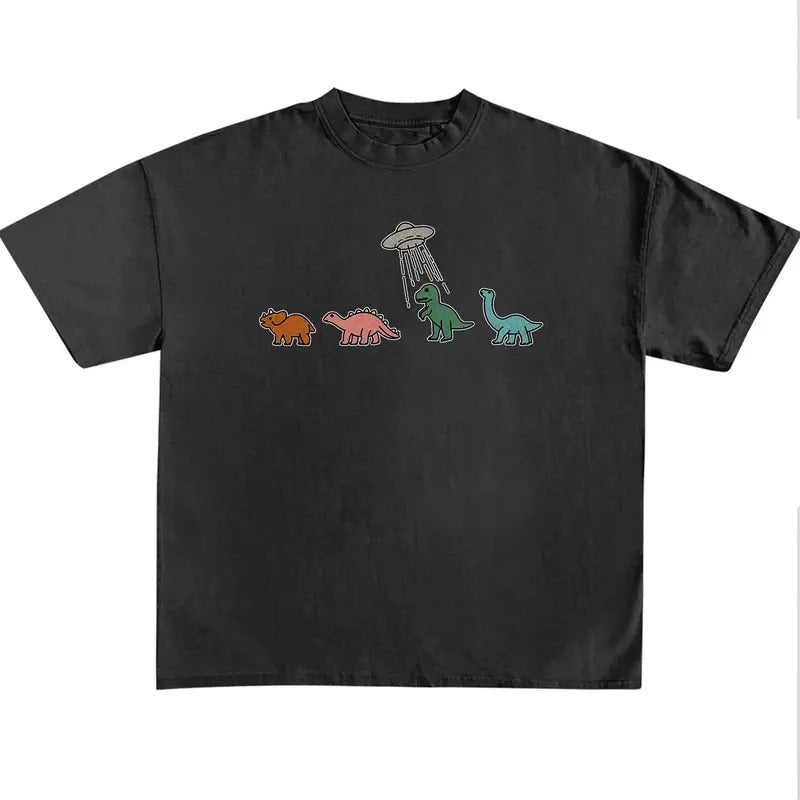 Funny Meme Shirt, UFO Dinosaur Shirt, Vintage 90s Shirt, Retro Rainbow Unisex Shirt, Funny Weird Shirt, Quirky And...