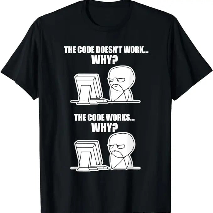 Funny Meme Shirts For Men, Code Works Why Meme T-Shirt, Gift For Coder, Menswear Top Hoodie, Sweatshirt | TeeBloomCo.com