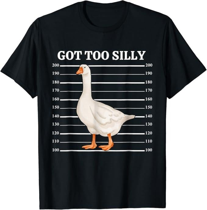 Funny Meme Shirts For Men, Goose Got Too Silly Funny Silly Goose Mugshot Meme T-Shirt Menswear Top Hoodie, Sweatshirt