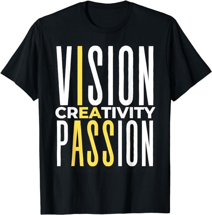 Funny Men Shirts, Funny Vision Creativity Passion Cool Saying Creativity Quote T-Shirt Menswear Top Casual Cotton Fashion...